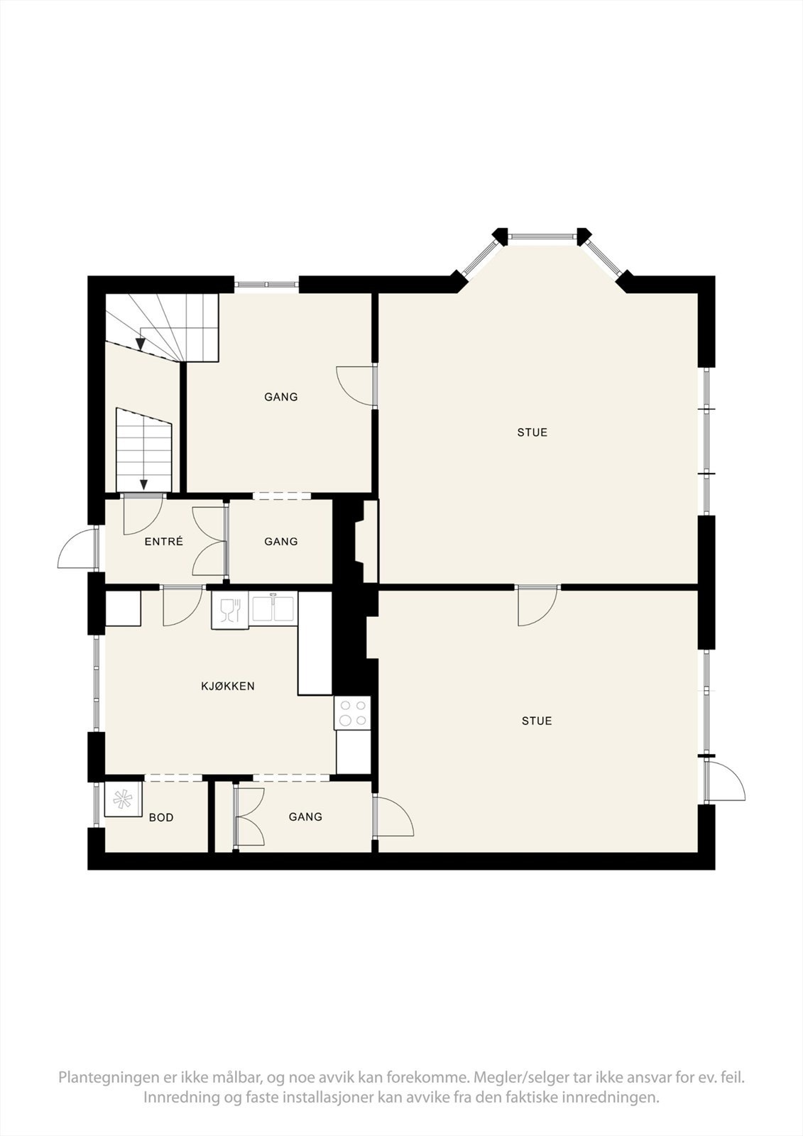 Plantegning 1. etasje Galleribilde