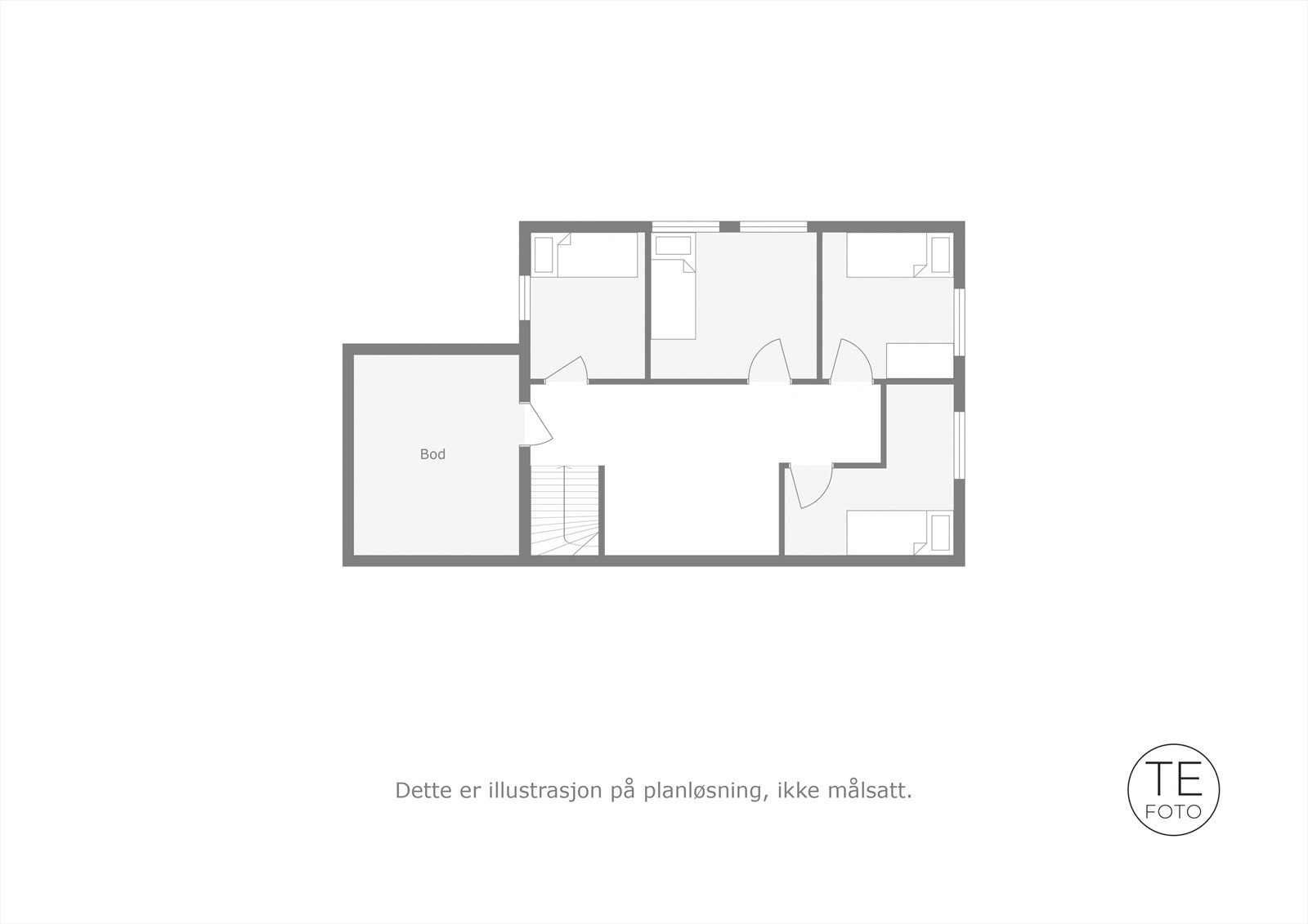 Plantegning loftsetasje. Galleribilde