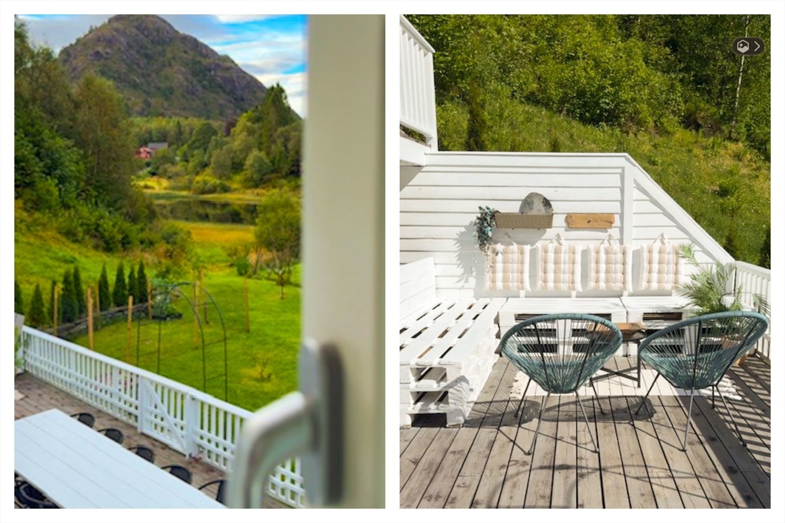 Sommerstid er terrassen full av sol og byr til et hyggelig samlingspunkt. Galleribilde