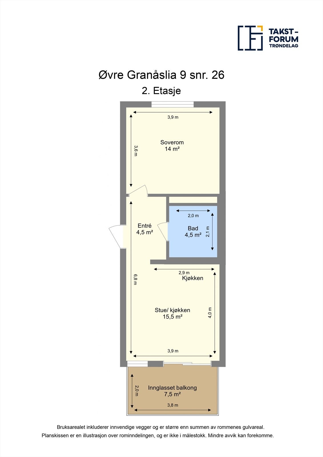 Ta en titt på planskissen og gjør deg kjent med romfordelingen! Galleribilde