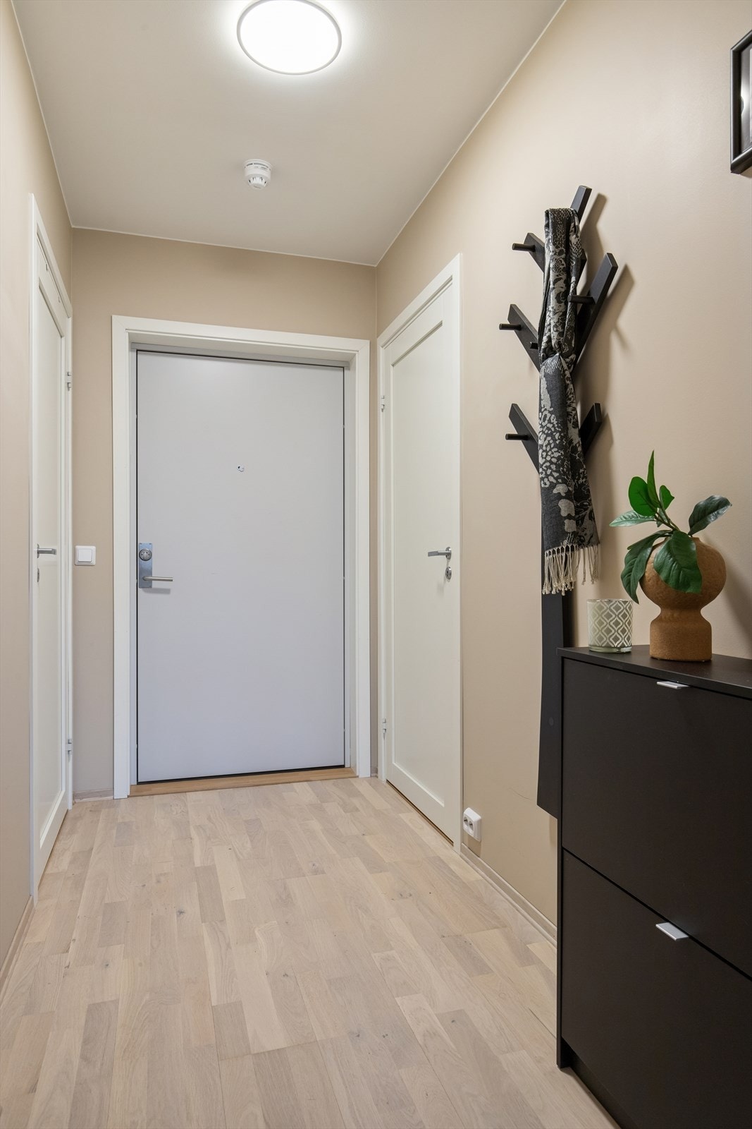 Fra felles trapperom kommer du inn i en lys og innbydende entré som gir et godt førsteinntrykk. Galleribilde