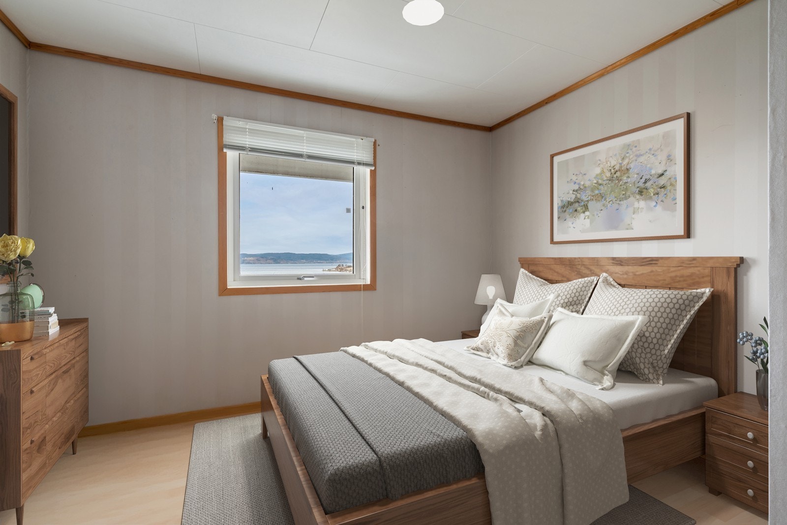 Soverom 1 i underetasje (digitalt møblert) Galleribilde