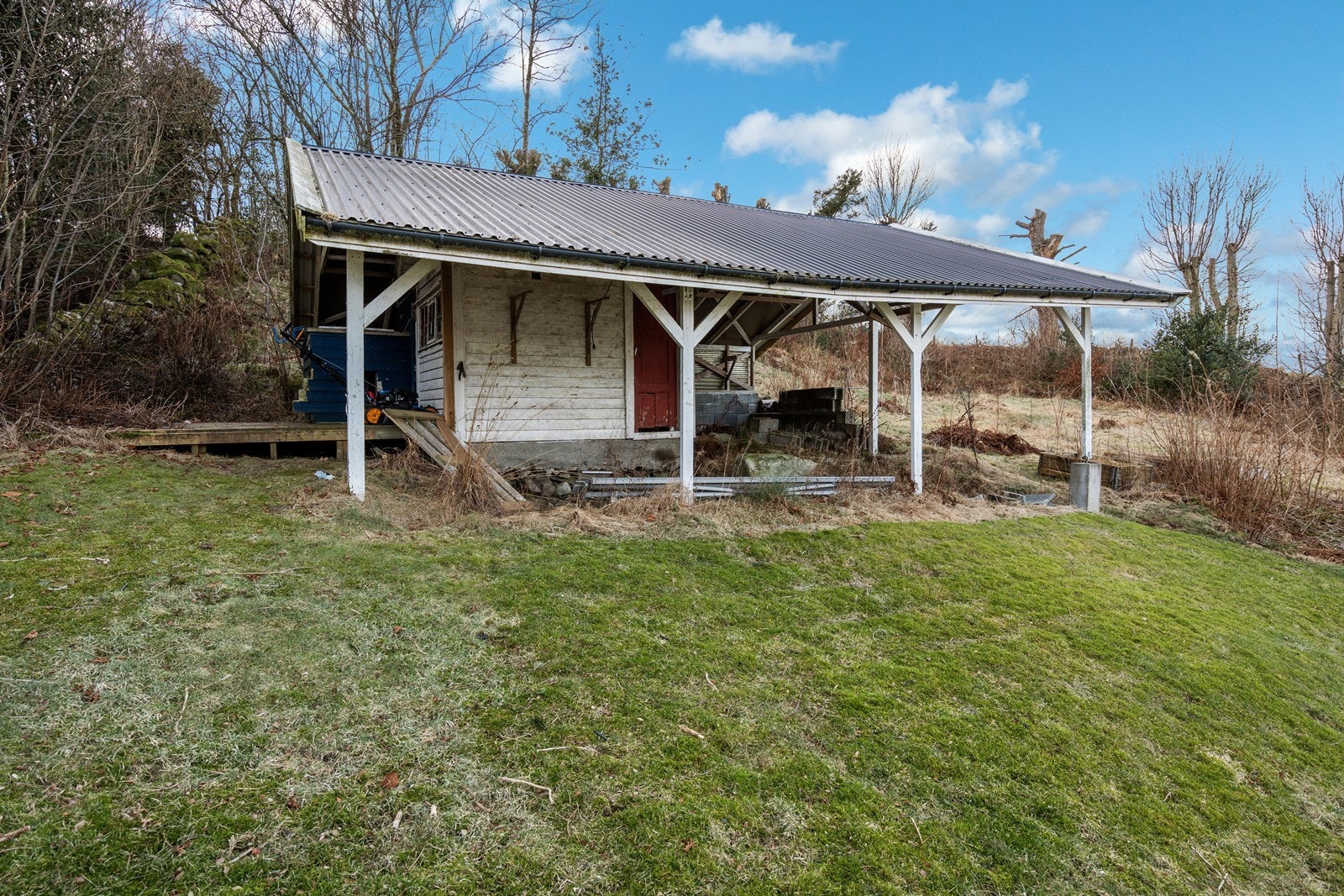 Flott hage med trær, bed, busker og frukttrær Galleribilde