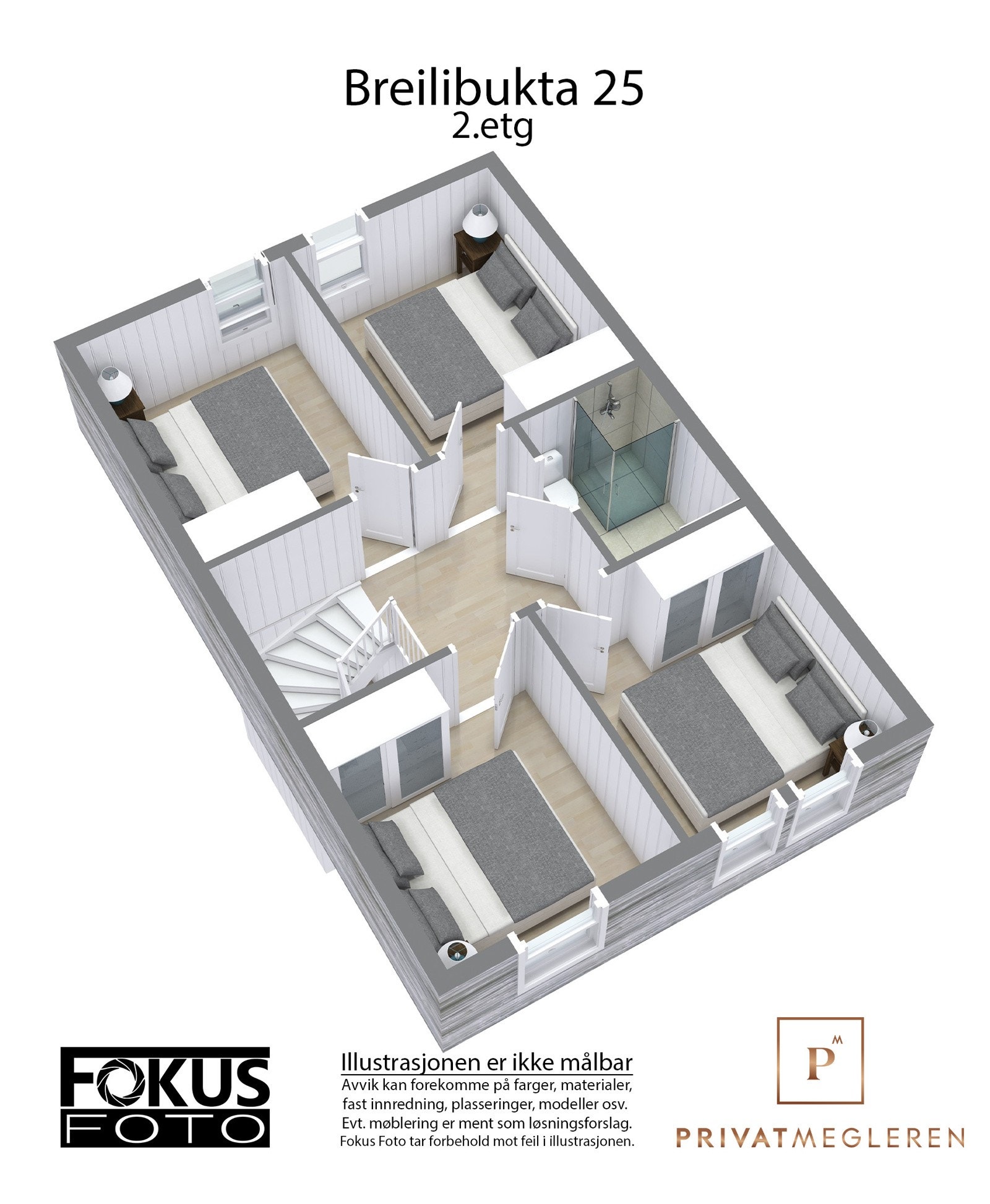 Plantegning 3D - andre etasje Galleribilde