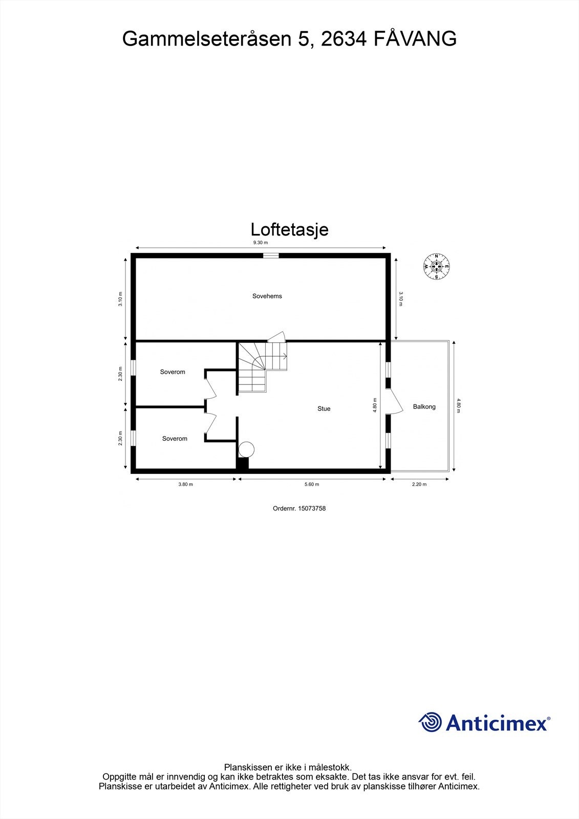 Plantegning -Loftetasje Galleribilde