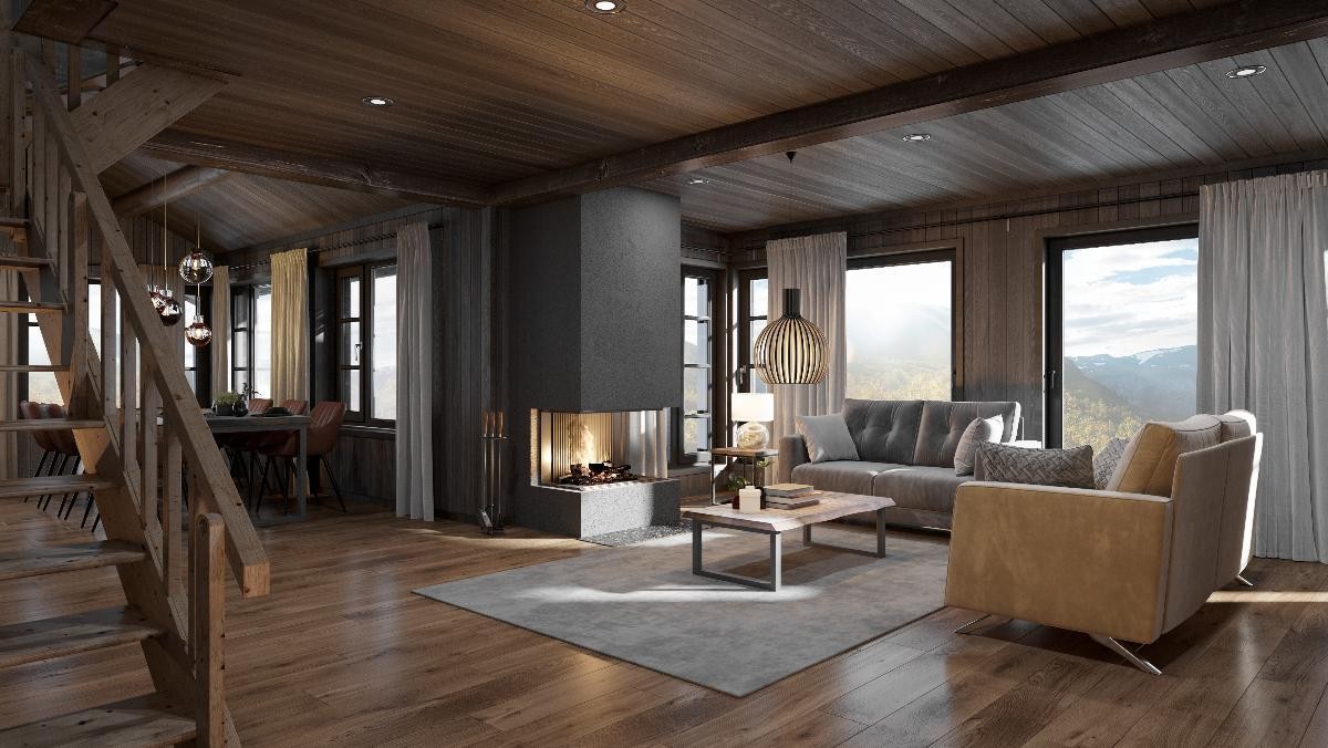 interiørbilder fra kundetilpasset hytte Galleribilde