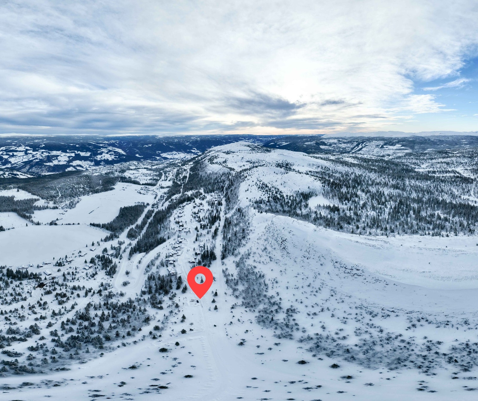 Tomteområdet markert Galleribilde