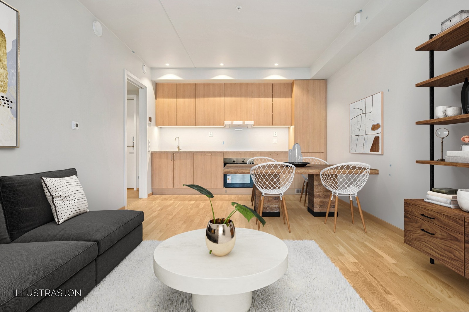 Digital møblering - leiligheten er ubebodd og tom - klar for innflytting når som helst. Galleribilde