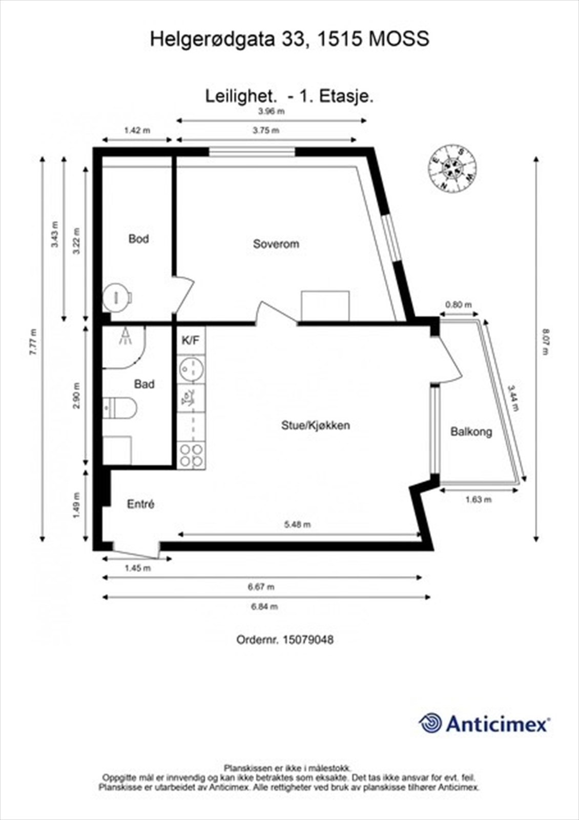 Kjellerbod på 6 kvm. disponeres også av leiligheten. Galleribilde