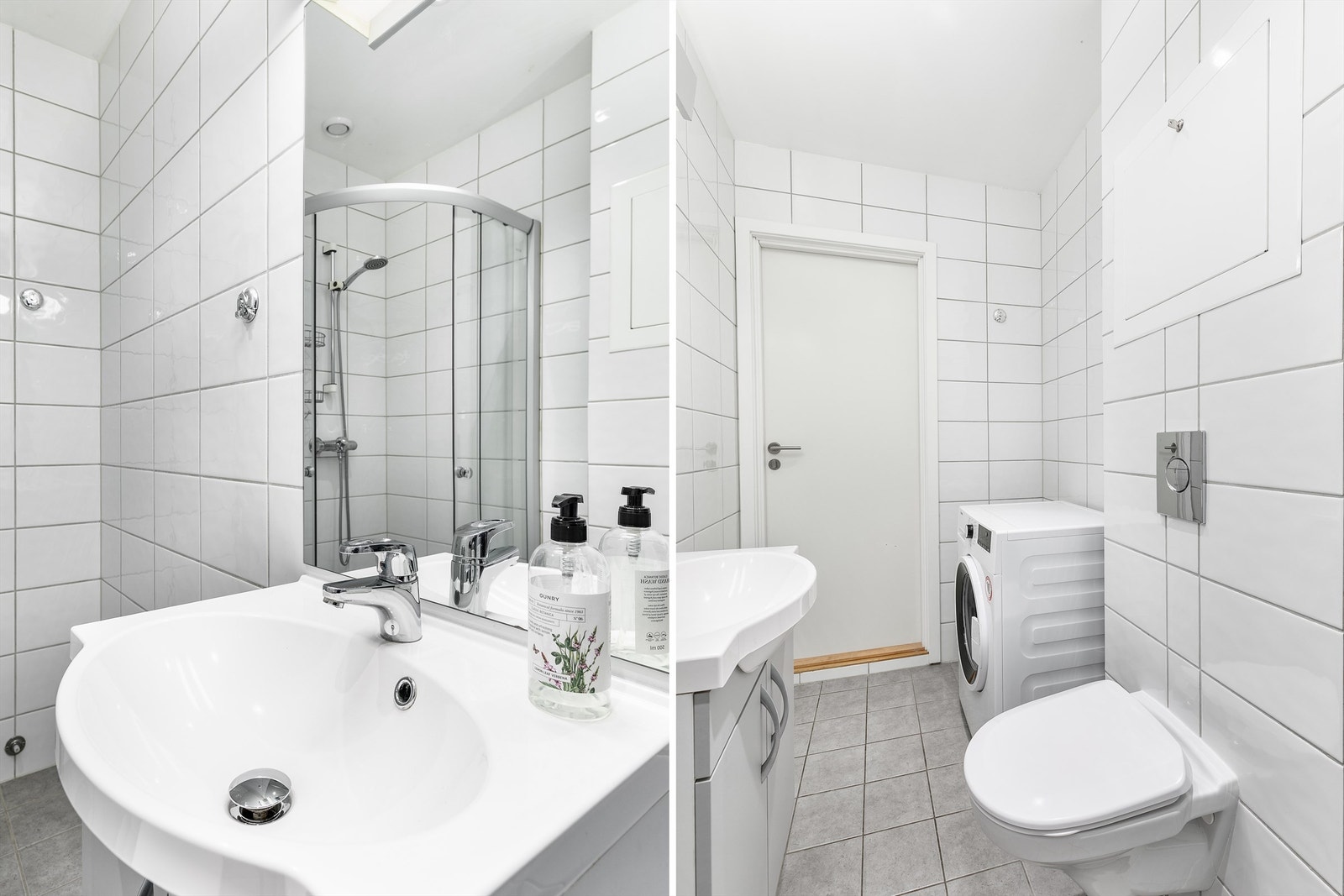 Badets gulv og vegger er utført med fliser, gulvet også med elektrisk varme. Galleribilde