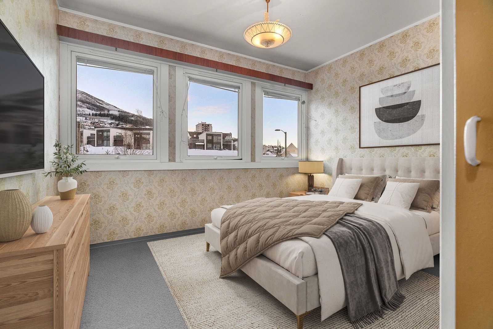 Hovedsoverom. Bildet er digitalt møblert. Galleribilde