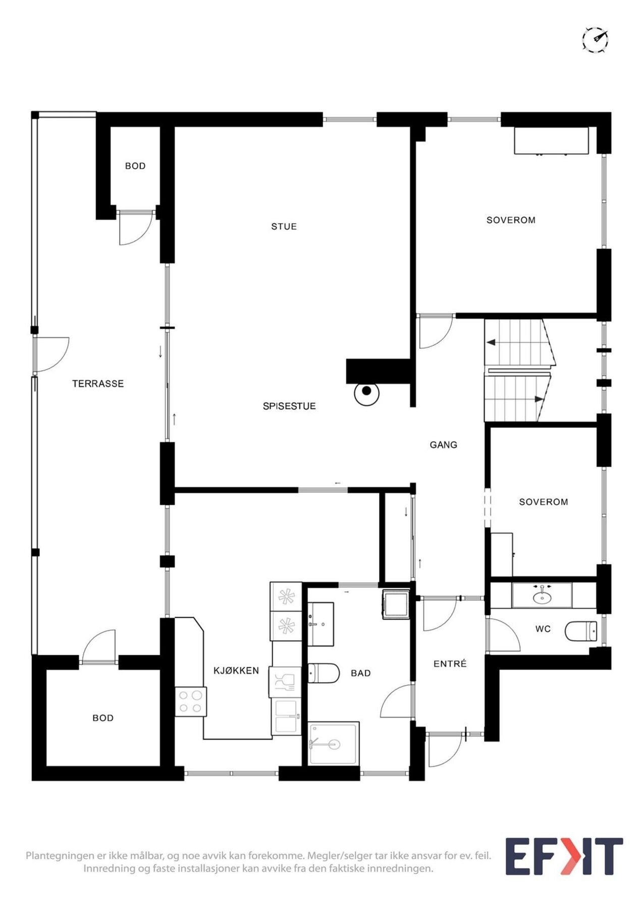 Gode muligheter for leieinntekter. Eiendommen leies pt. ut for kr. 33.000/mnd. Galleribilde