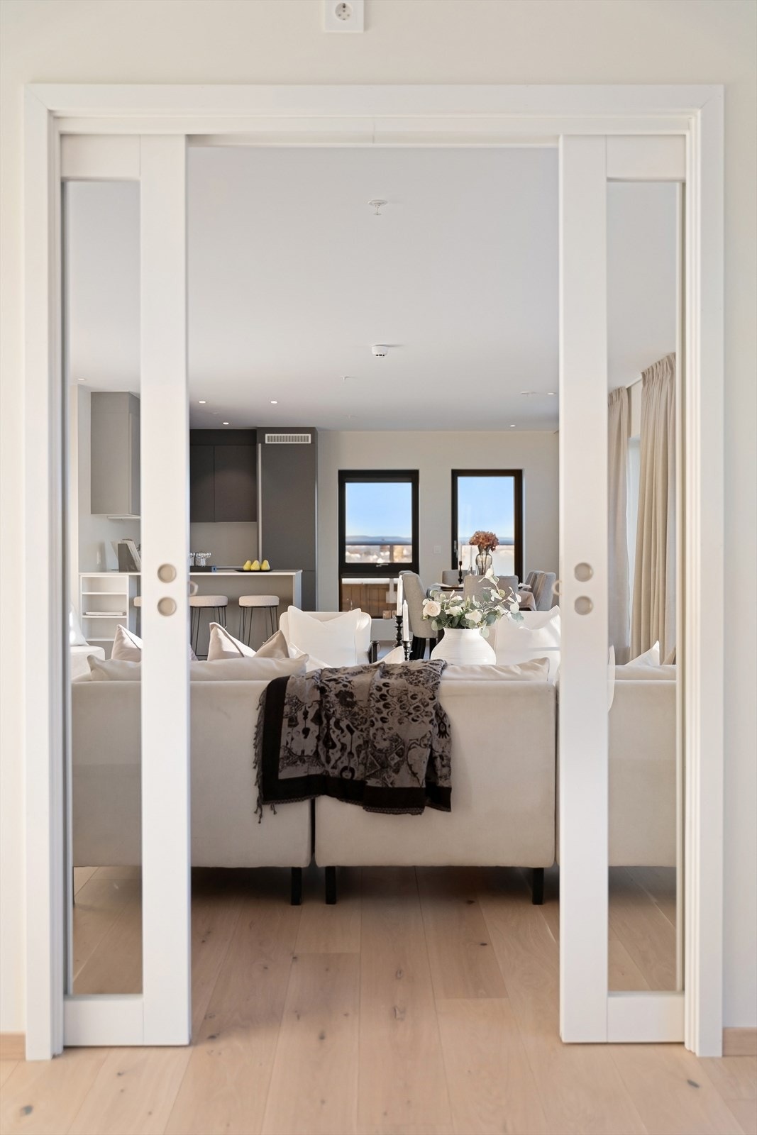 Doble skyvedører med glass Galleribilde