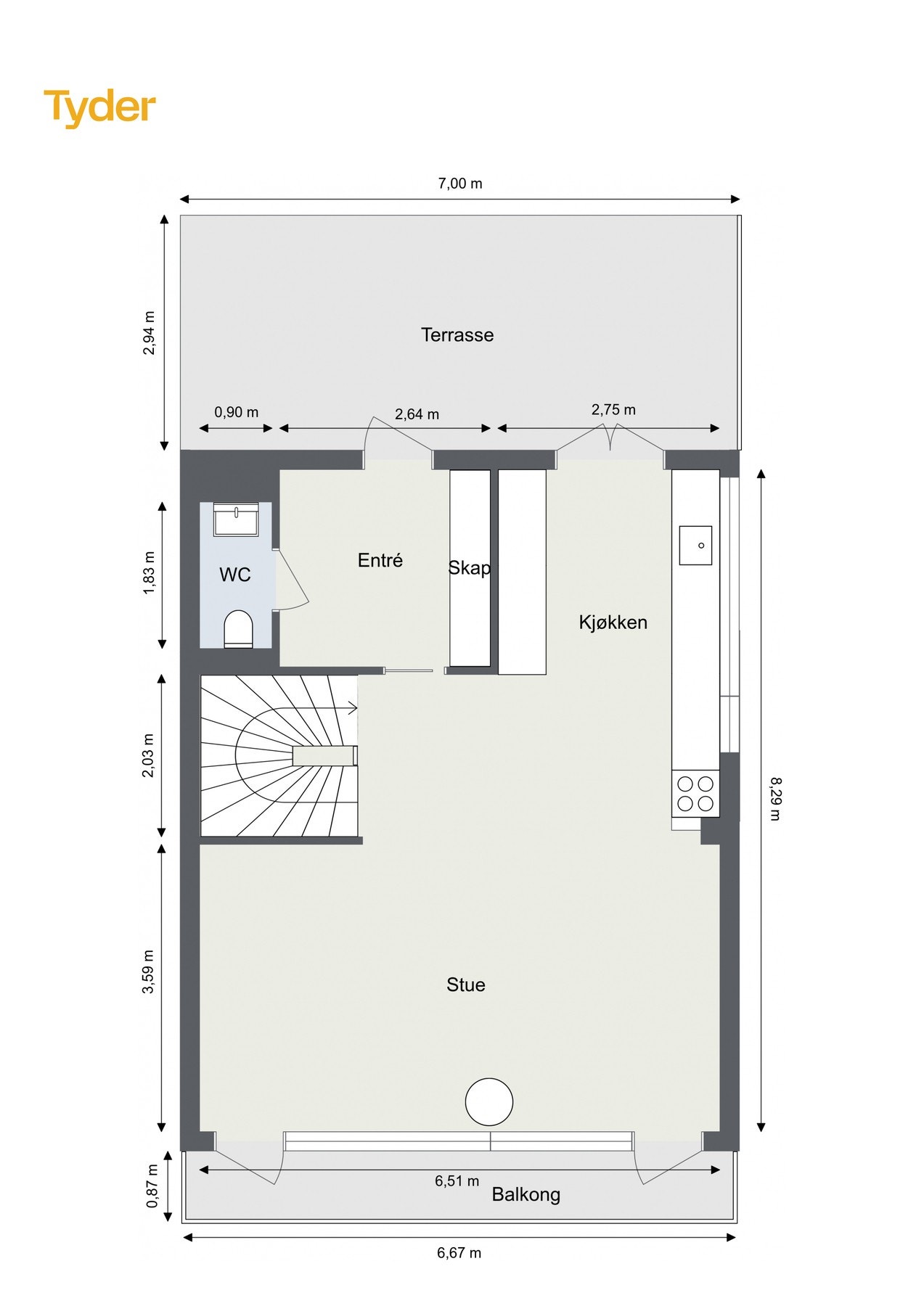 Plantegning - 1. etasje. Galleribilde