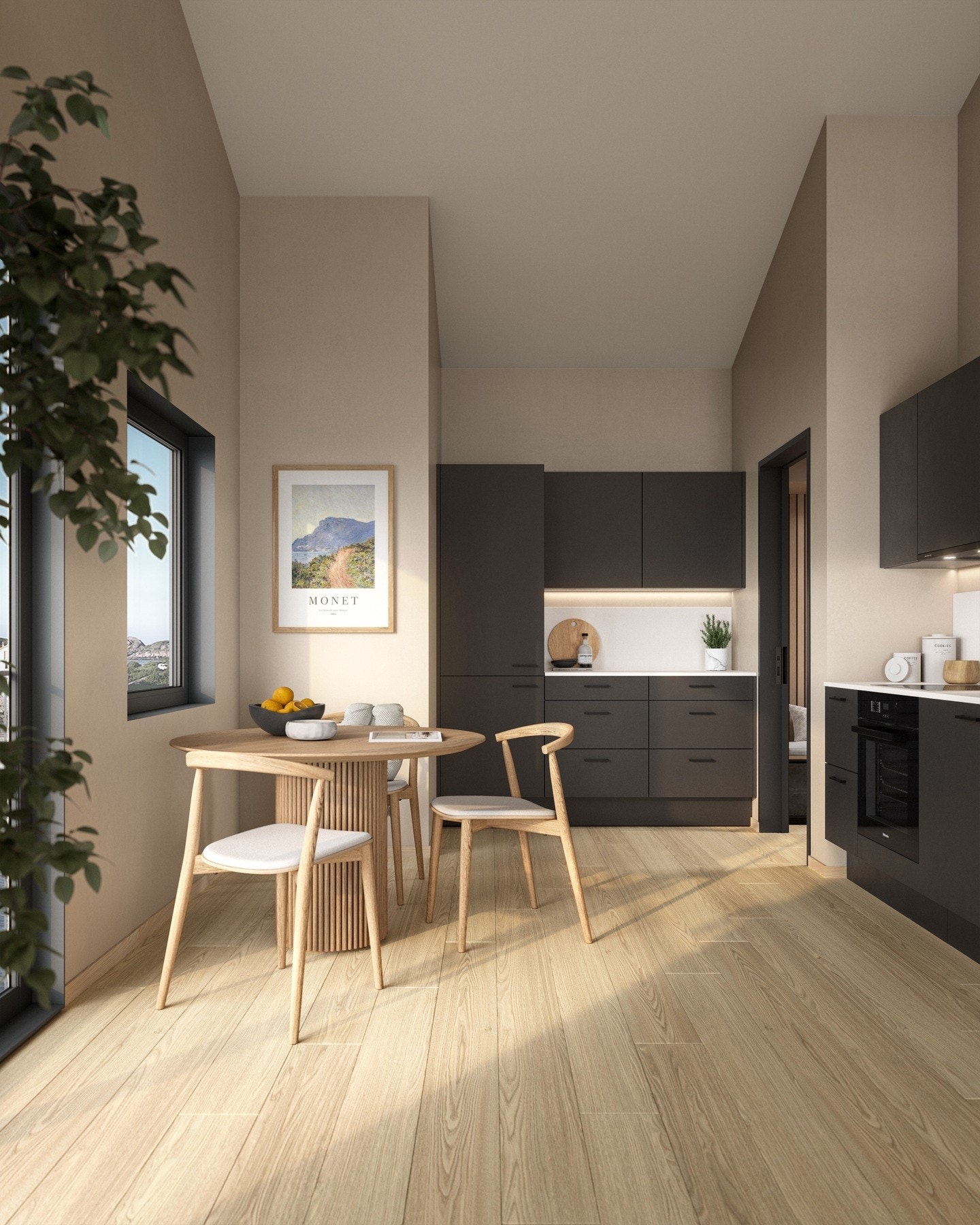 Kjøkken kommer fullutstyrt med integrerte hvitevarer. (Illustrasjon - avvik kan/vil forekomme) Galleribilde