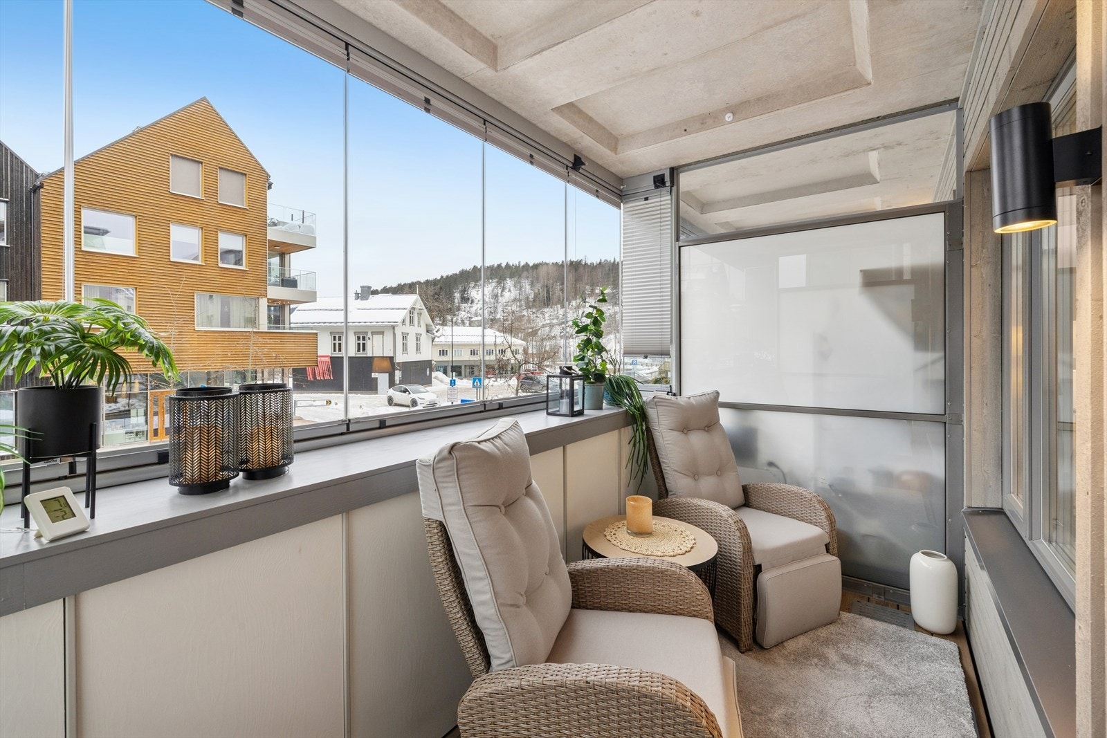 Innglasset balkong på ca. 6 m² Galleribilde