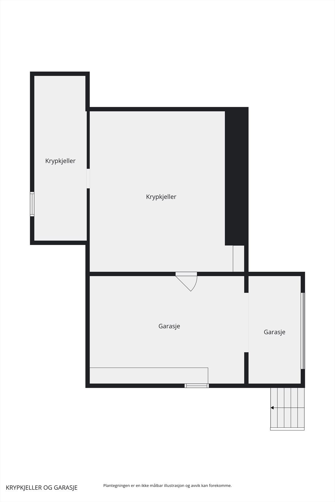 Plantegning kjeller/garasje Galleribilde