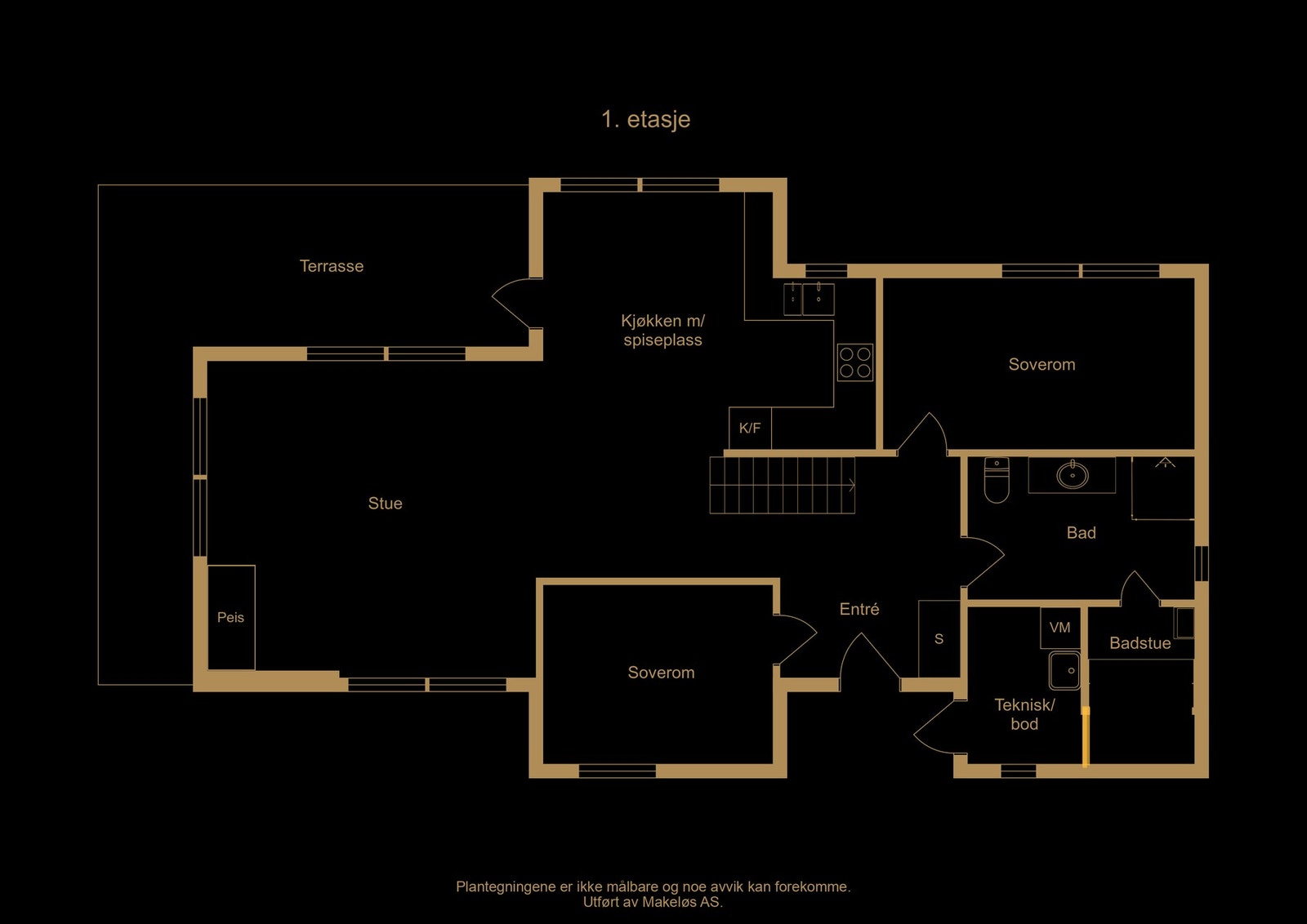 Plantegning 1. etasje - illustrasjon, avvik kan forekomme Galleribilde