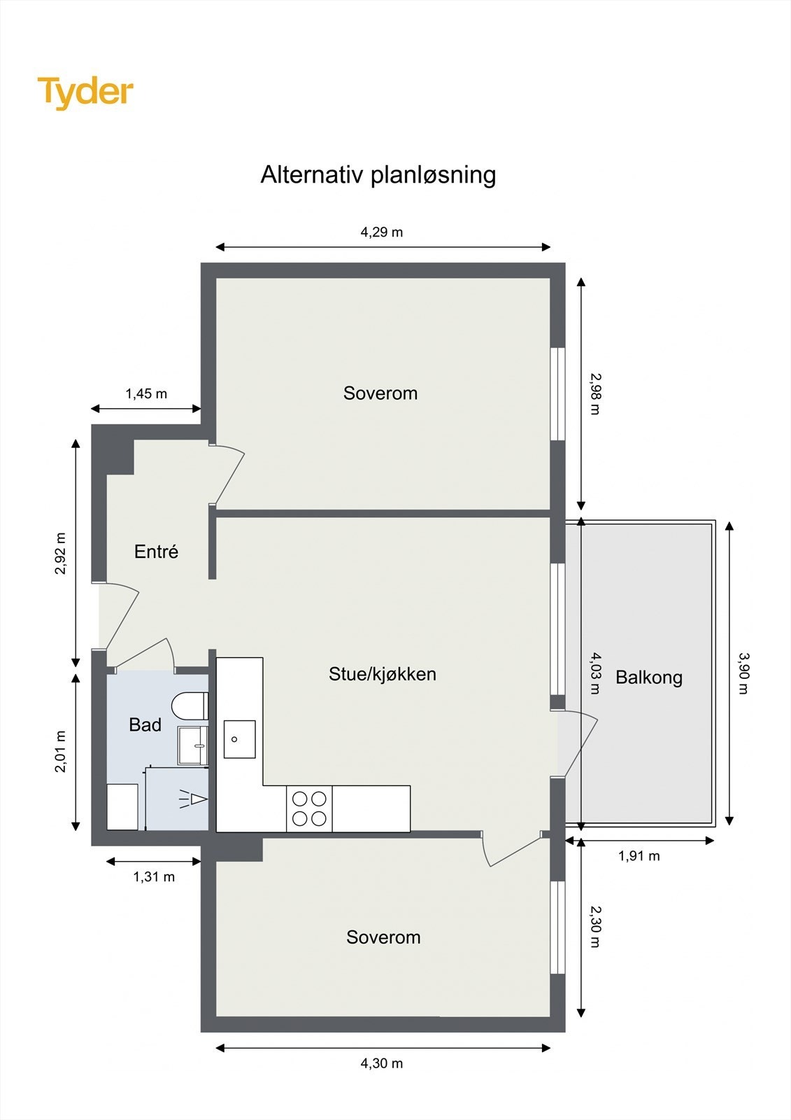 Alternativ planløsning. Galleribilde