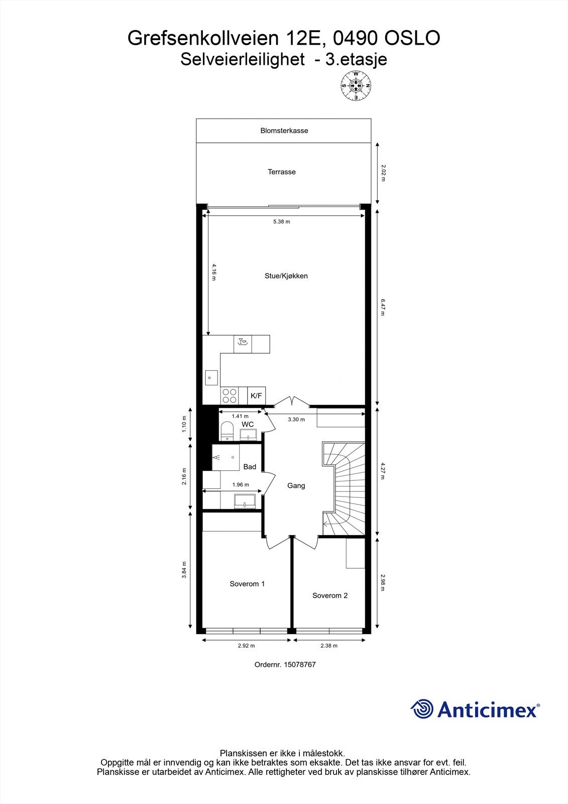 Plantegning 3. etasje Galleribilde