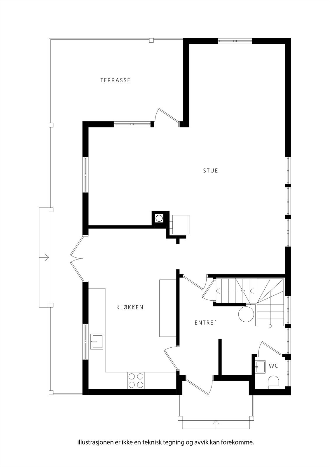 Hovedetasje med gode oppholdsrom. Galleribilde