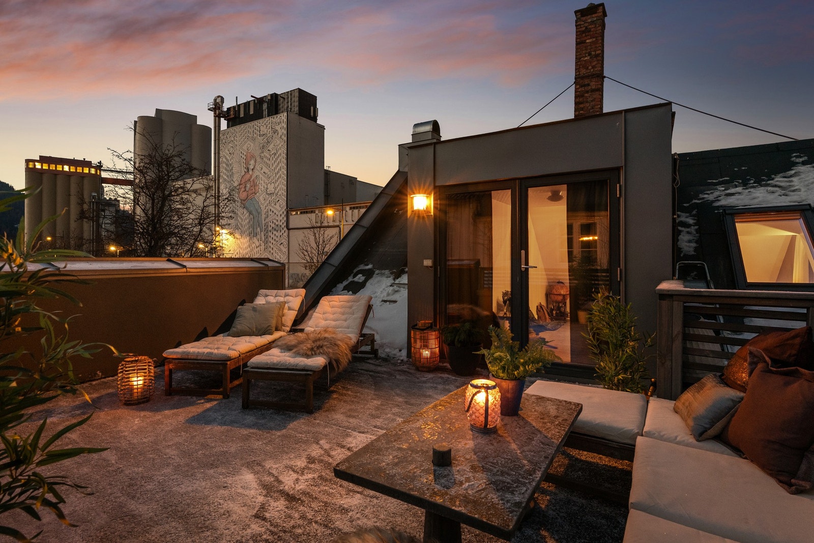 Boligen har en flott takterrasse på 22 kvm. Galleribilde