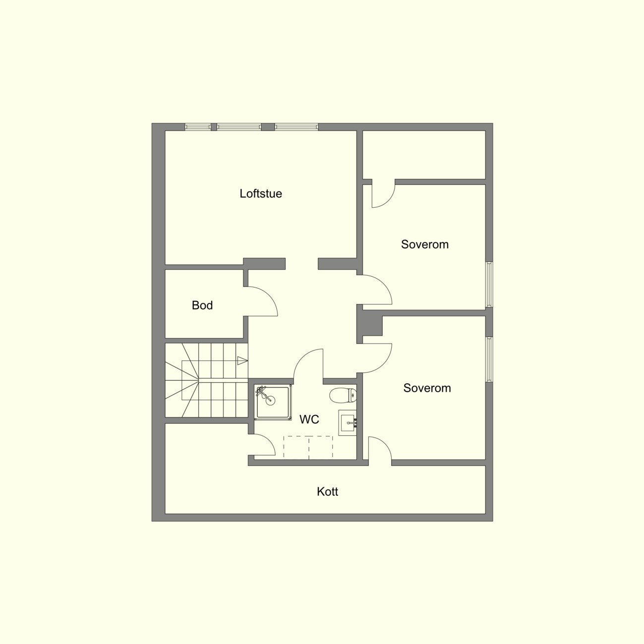 Plantegning loft. Galleribilde