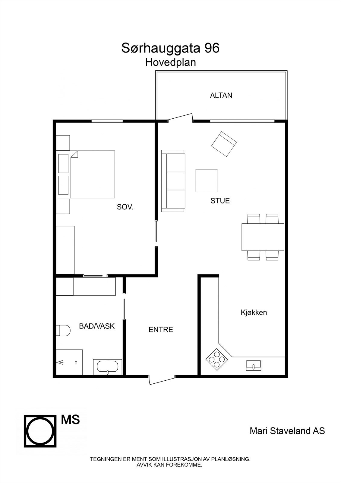 Sørhauggata 96 - 2D - Hovedplan - Letterhead Galleribilde