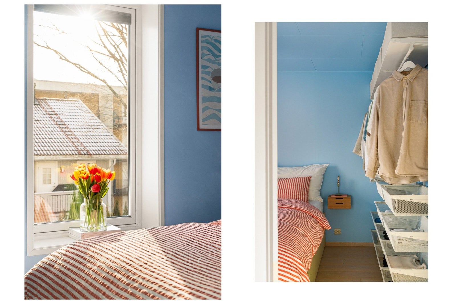 Det er IKKE svalgang utenfor vinduet her. Rommet er skjermet fra bilvei, og vender ut mot koselig gårdsrom. Galleribilde