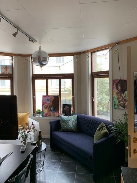 Felles koselig kjøkken/stue for 4 hybler. Galleribilde