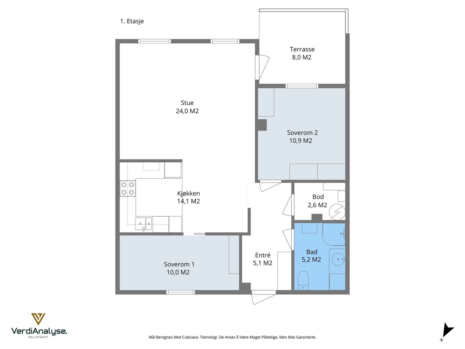 Planskisse 1. etg. Galleribilde
