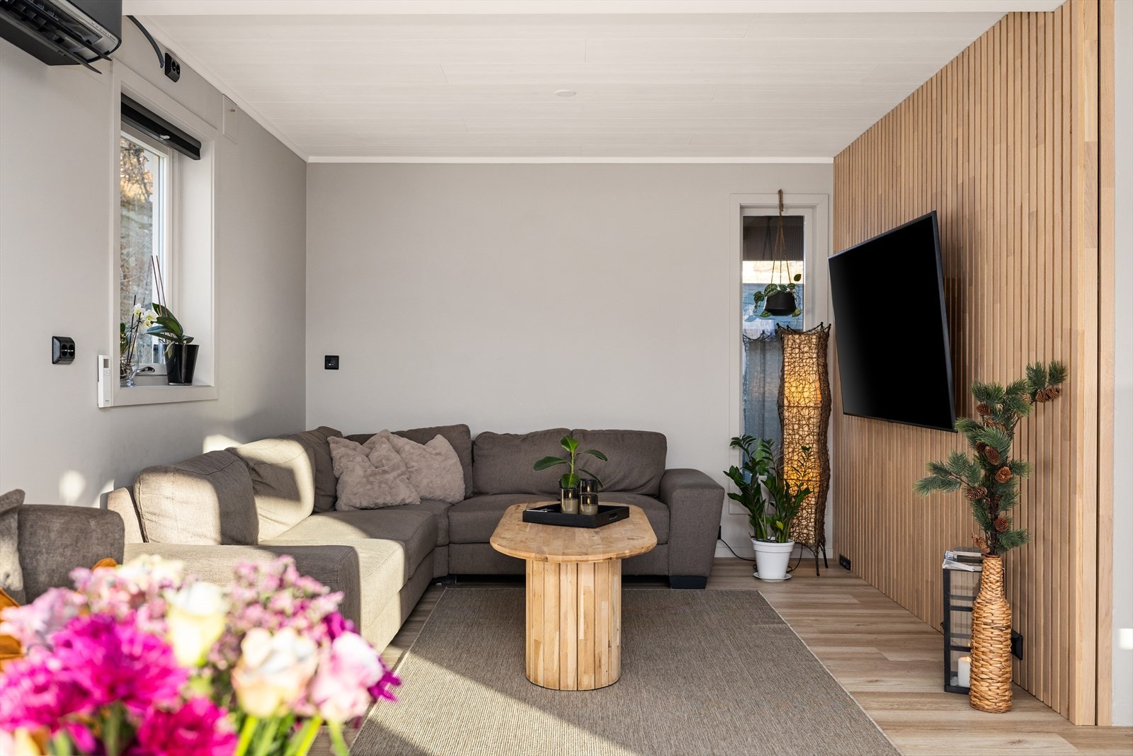 Varmepumpe er her i tillegg til ildstedet. Galleribilde