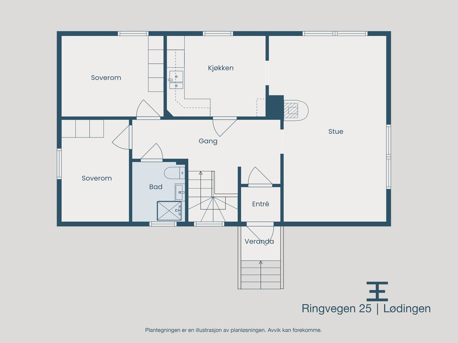Plantegning 1. etasje Galleribilde