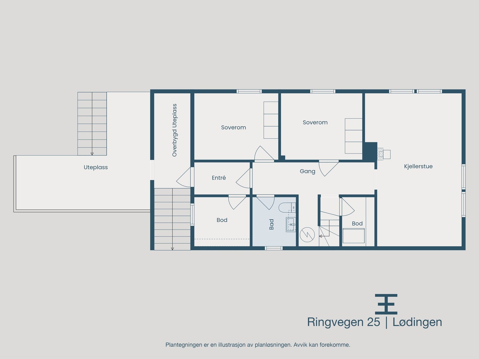 Plantegning underetasje Galleribilde