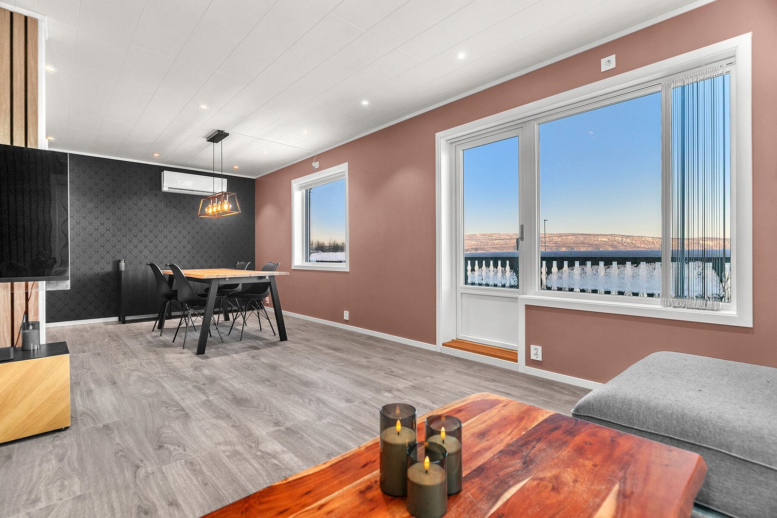 Stue med fin utsikt Galleribilde