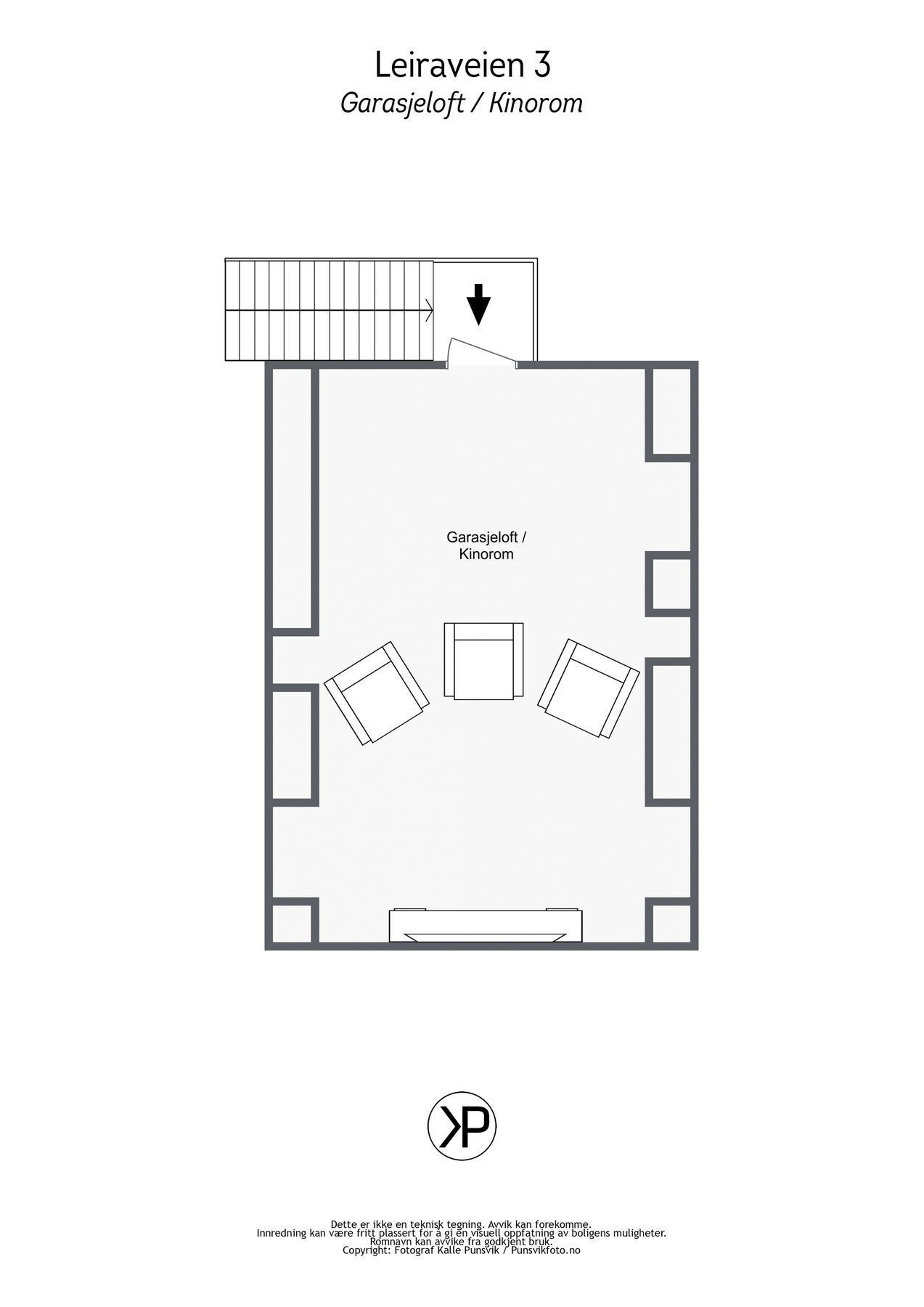 Plantegning - Garasjeloft/Kinorom Galleribilde