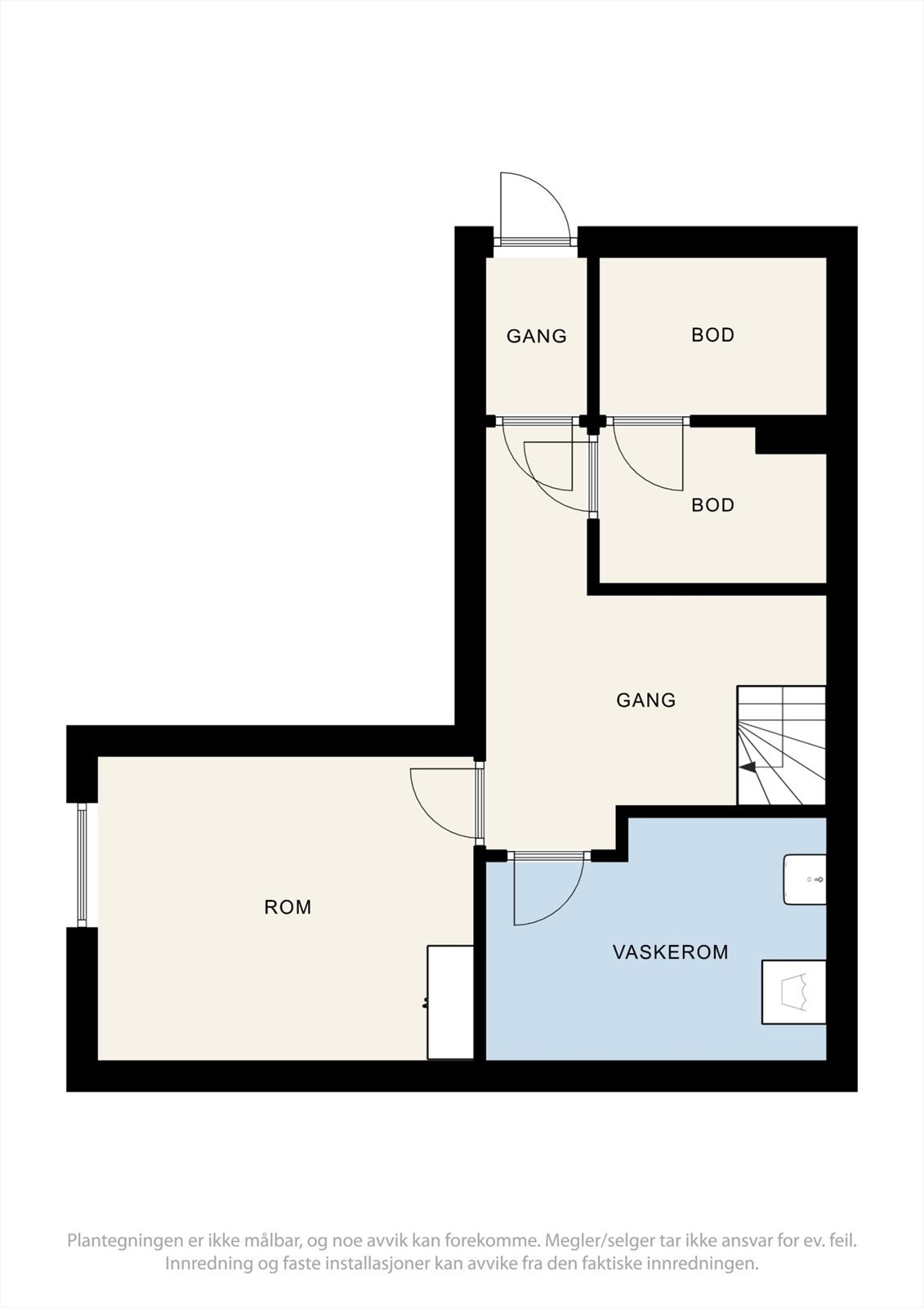 Underetasje hoveddel - Se punkt "ferdigattest". Galleribilde