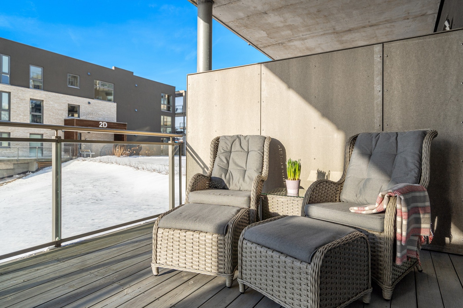 Gode solforhold på balkongen Galleribilde