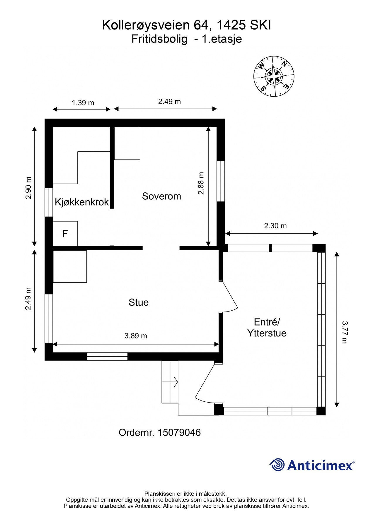 Plantegning fra takstmann Galleribilde
