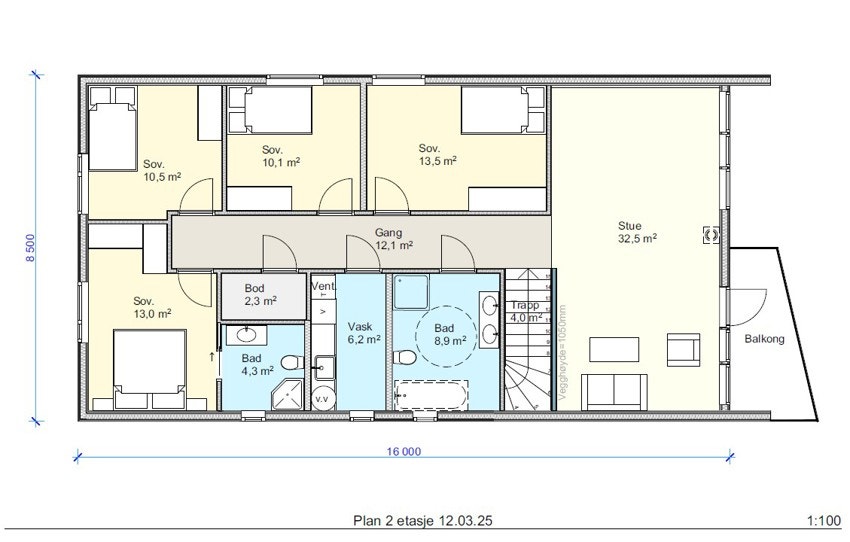 Plantegning - 2. etasje Galleribilde