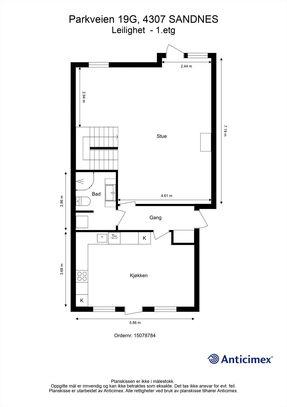 Plantegning 1.etg Galleribilde