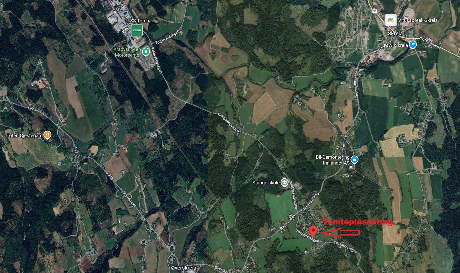 Tomtens plassering Galleribilde