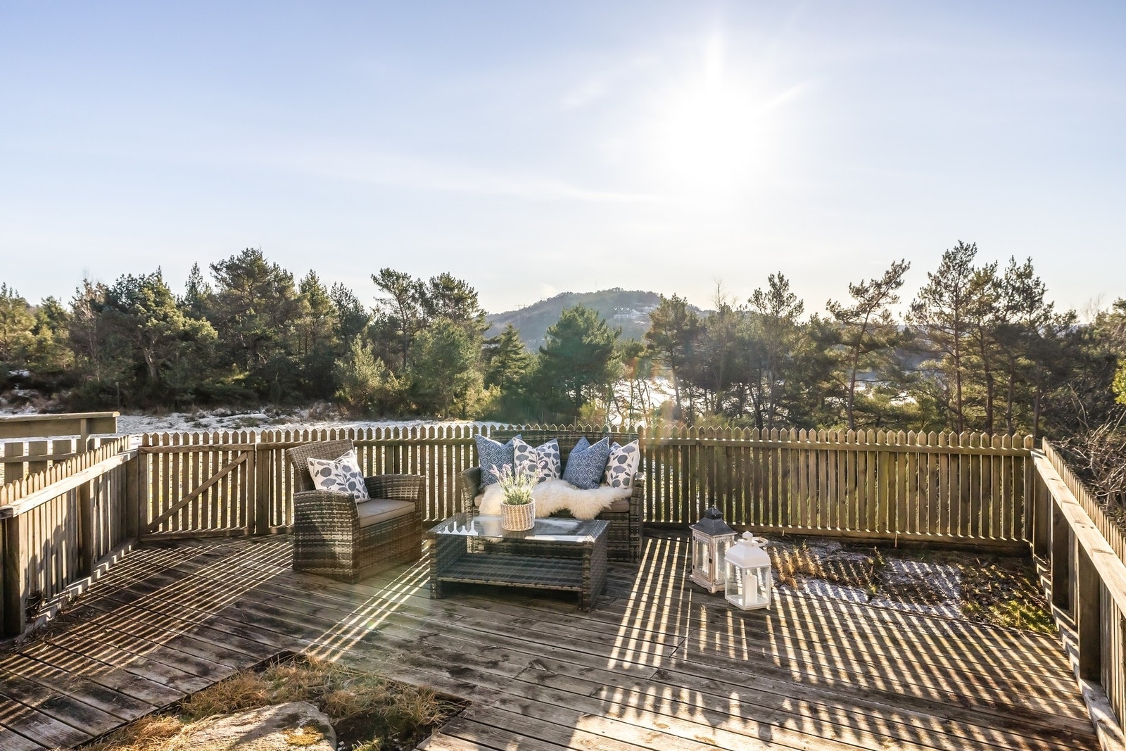 Terrassen måler 38 kvadratmeter Galleribilde