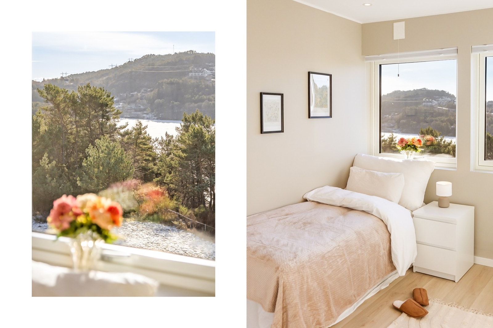 De to minste soverommene er vendt mot fremsiden av huset og har fin utsikt Galleribilde