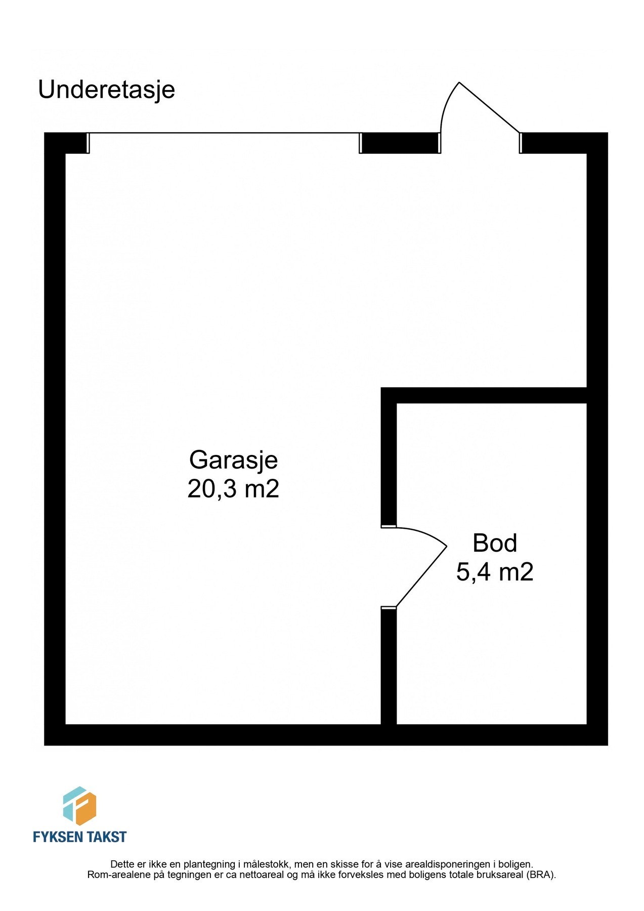 Plantegning garasje og bod. Galleribilde