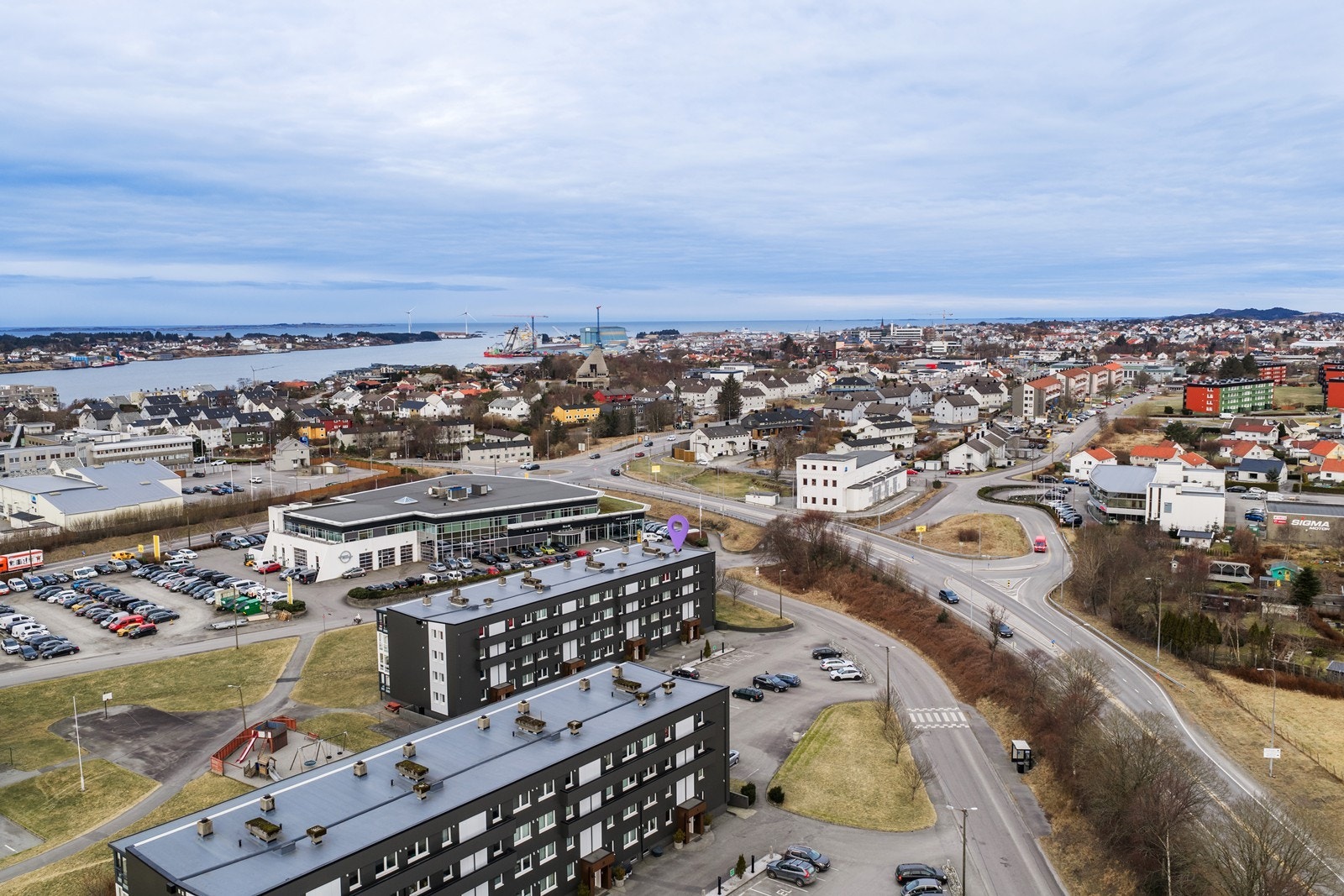 Luftbilde mot nord Galleribilde