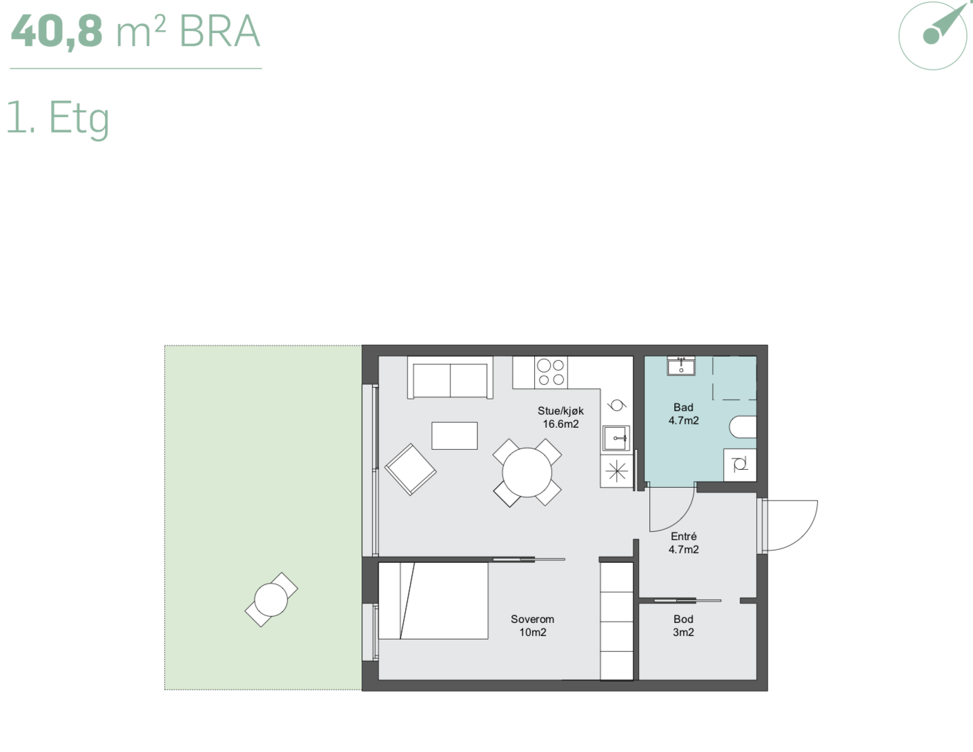 Moderne og effektiv leilighet Galleribilde