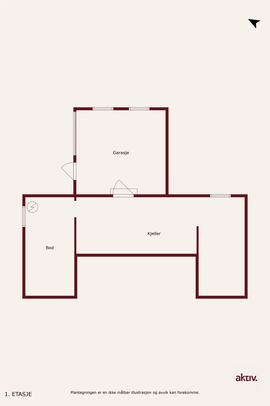 Plantegning, kjeller og garasje Galleribilde