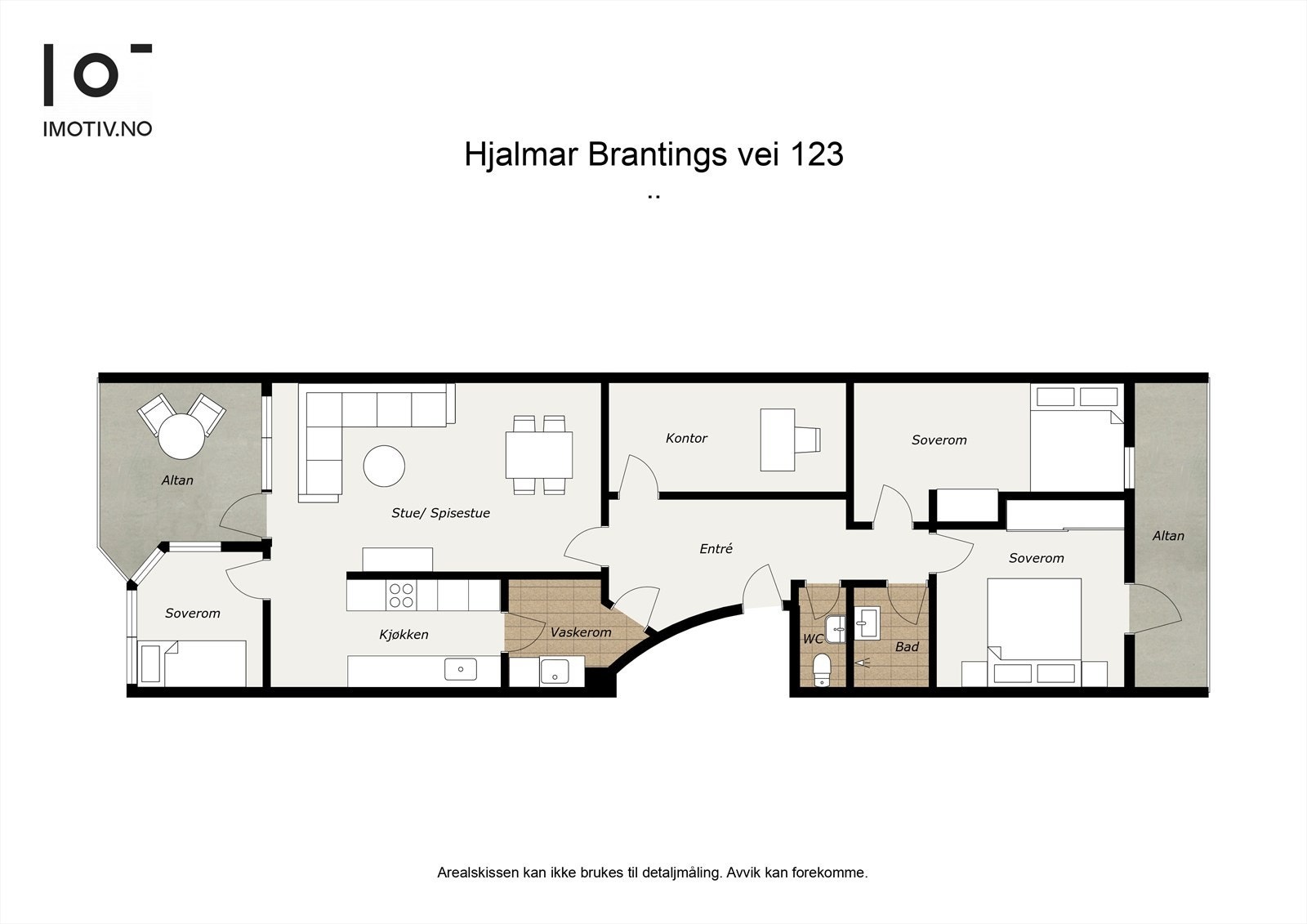 - Alternativ planløsning. Mulig å lage kontor i entreen og soverom der hvor spisestuen er nå - Galleribilde