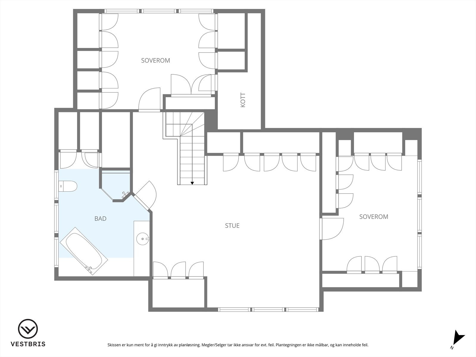 Plantegning loftsetasje Galleribilde